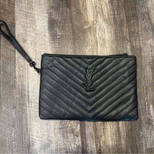 YSL zippered clutch and dust cover